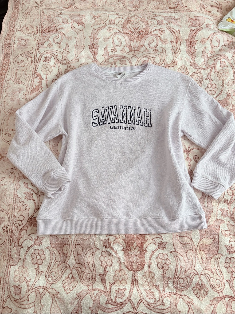 CO Lavender Crewneck Sweatshirt with SAVANNAH Georgia Embroidery